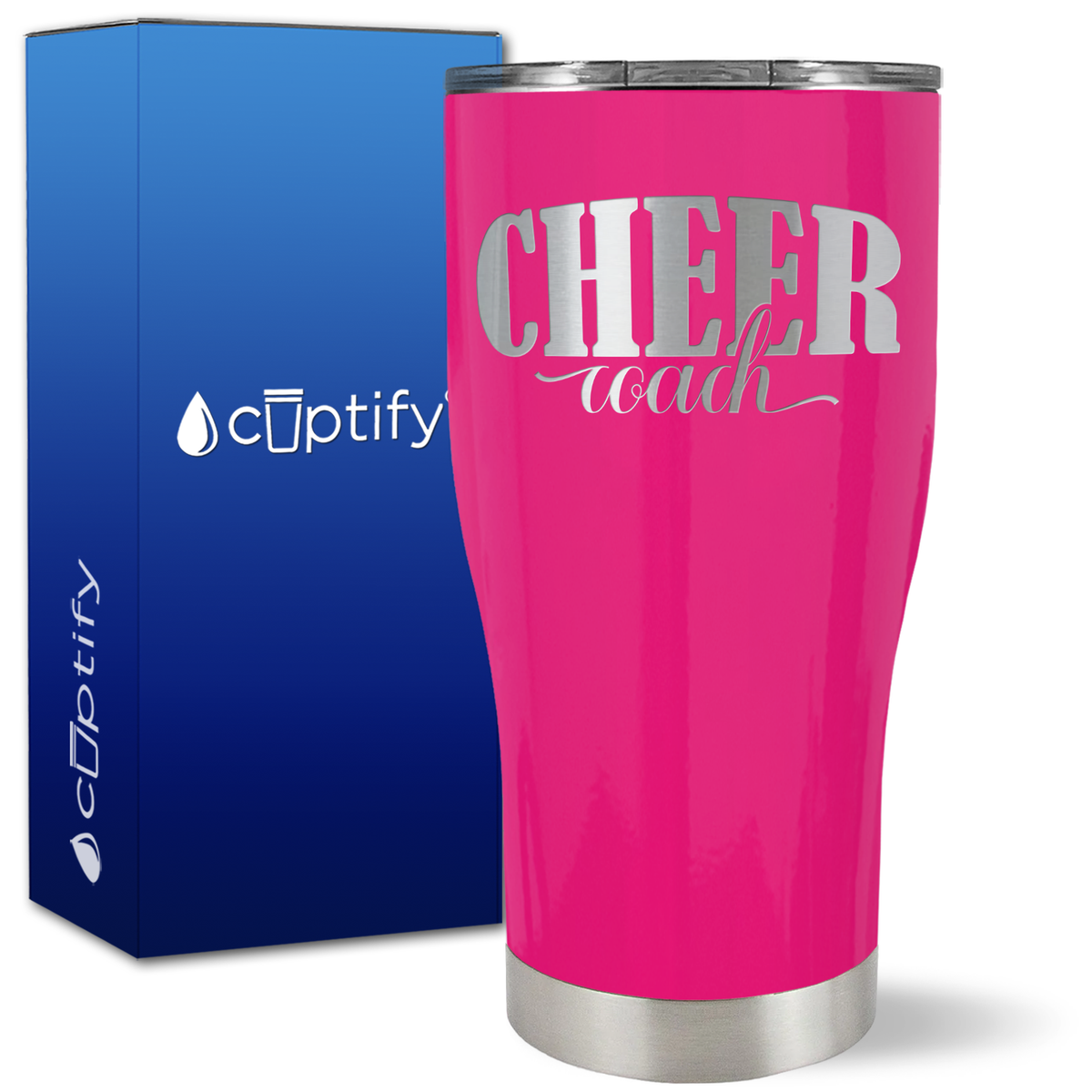 Cheer Coach Script on 27oz Curve Tumbler