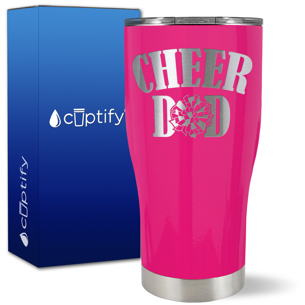 Cheer Dad Pom Pom on 27oz Curve Tumbler
