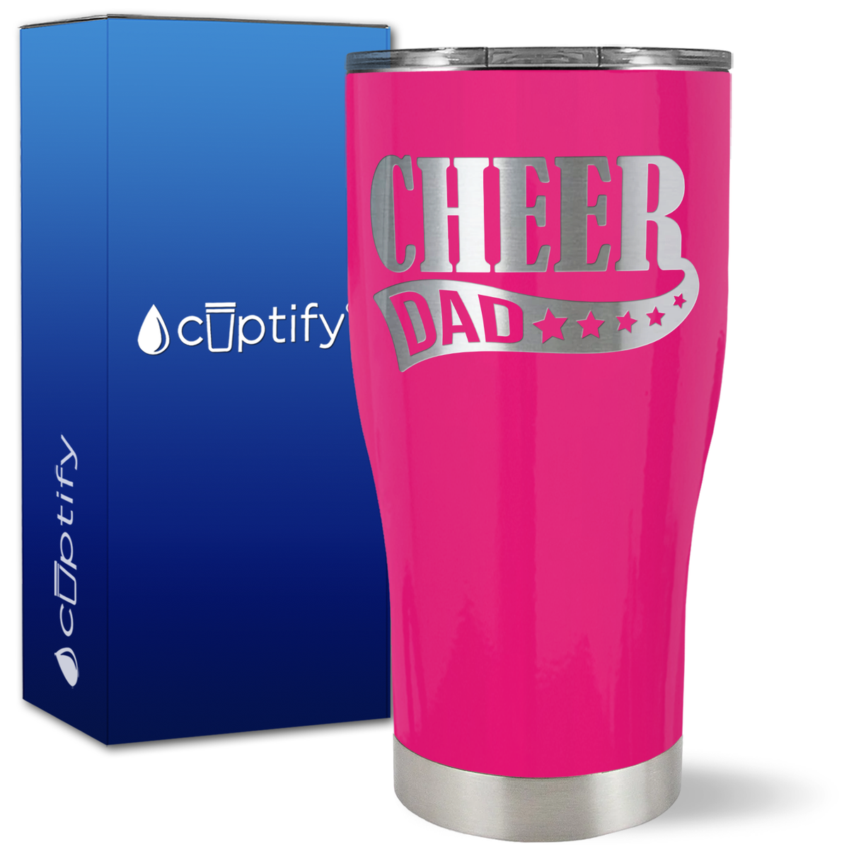 Cheer Dad Banner Stars on 27oz Curve Tumbler