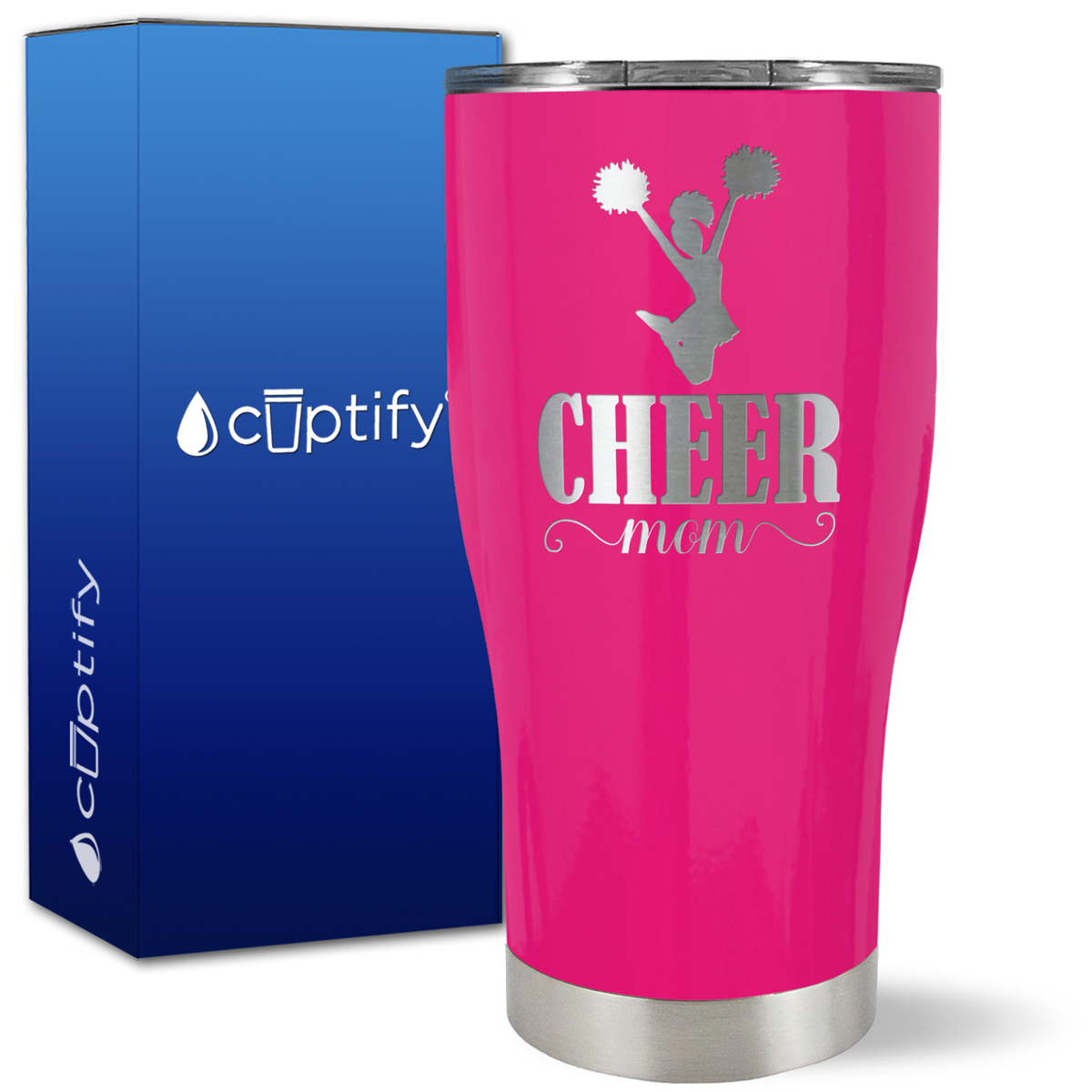Cheer Mom Silhouette on 27oz Curve Tumbler