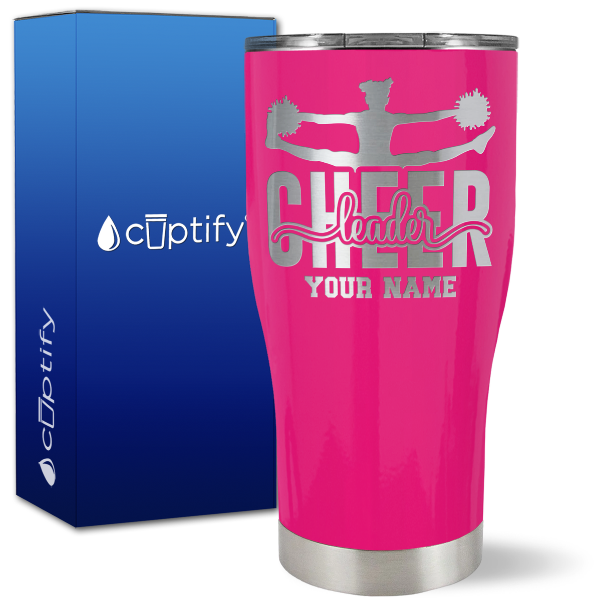 Personalized Cheerleader Silhouette Jump on 27oz Curve Tumbler