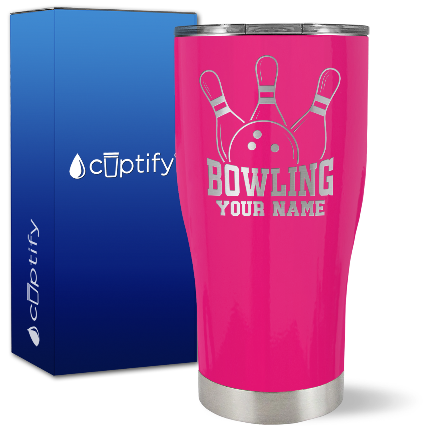 Personalized Bowling on 27oz Curve Tumbler