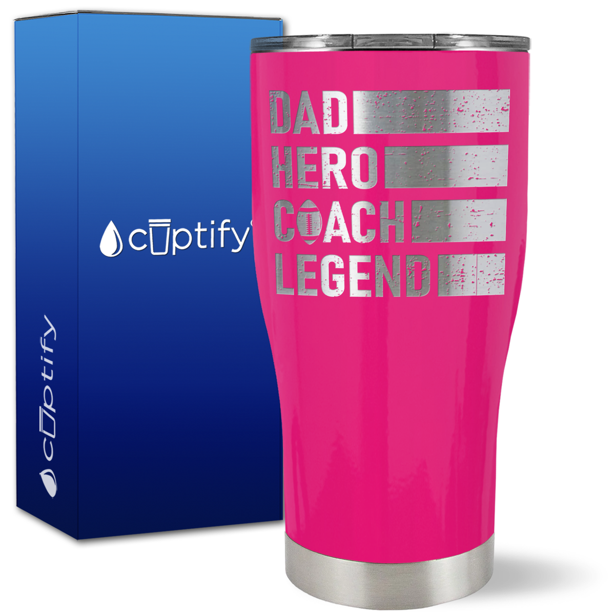 Dad, Hero, Coach, Legend on 27oz Curve Tumbler