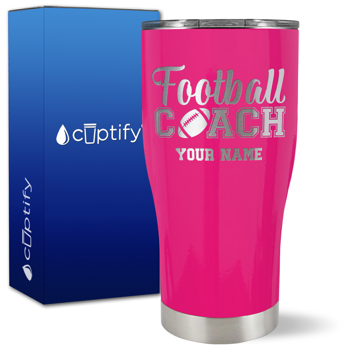 Personalized Football Coach on 27oz Curve Tumbler