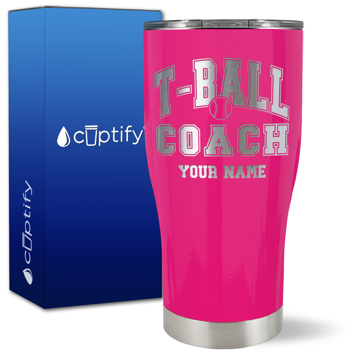 Personalized T-Ball Coach on 27oz Curve Tumbler