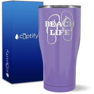 The Beach Life Sandals on 27oz Curve Tumbler