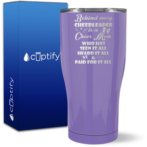 Behind Every Cheerleader Is A Cheer Mom on 27oz Curve Tumbler