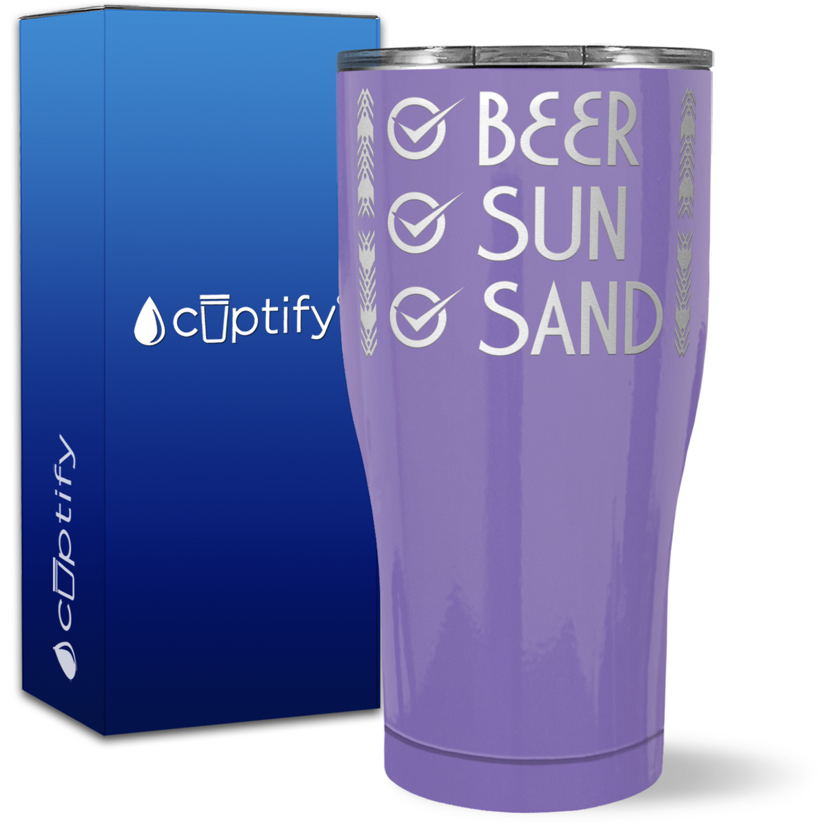 Beer Sun Sand on 27oz Curve Tumbler