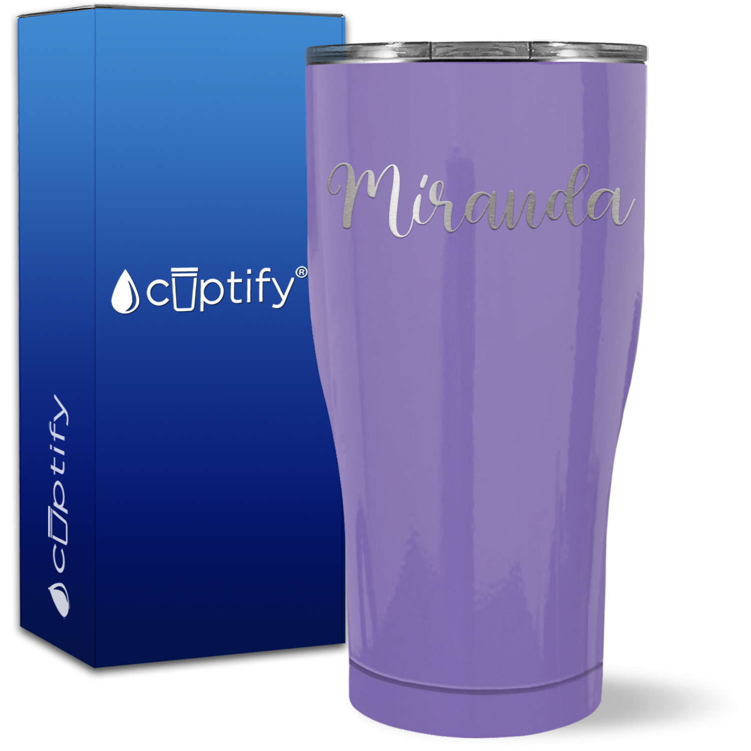 Personalized Lavender 27oz Engraved Curve Tumbler