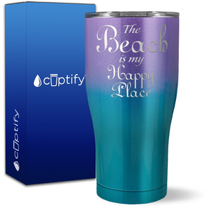 The Beach is my Happy Place on 27oz Curve Tumbler