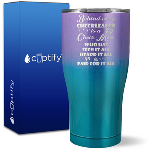 Behind Every Cheerleader Is A Cheer Mom on 27oz Curve Tumbler