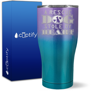 A Rescue Dog Stole My Heart on 27oz Curve Tumbler