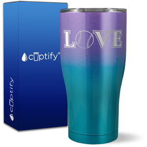 Baseball Love on 27oz Curve Tumbler