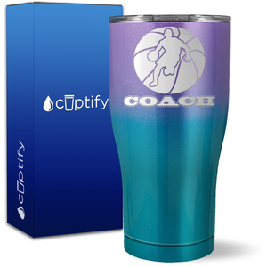 Basketball Coach Silhouette on 27oz Curve Tumbler