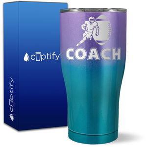 Football Coach Silhouette on 27oz Curve Tumbler