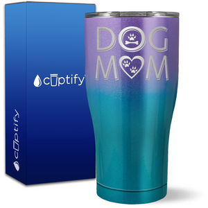 Dog Mom Heart on 27oz Curve Tumbler