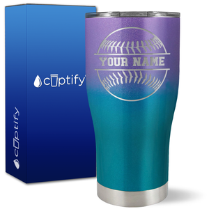Personalized Baseball on 27oz Curve Tumbler
