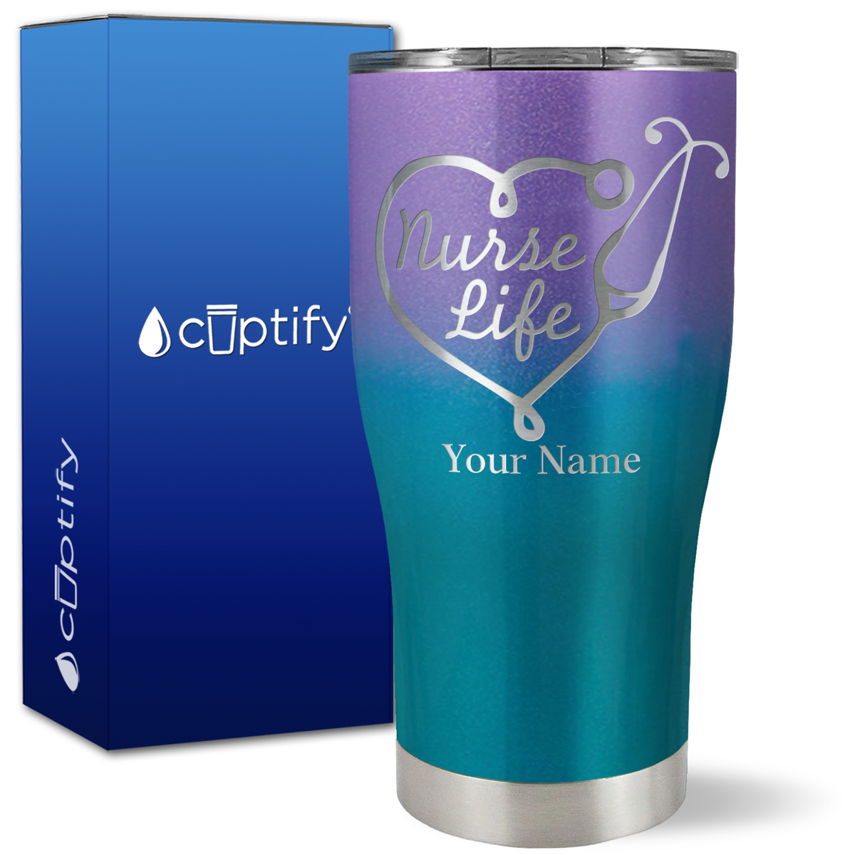 Personalized Nurse Life on 27oz Curve Tumbler