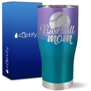 Baseball Mom Distressed on 27oz Curve Tumbler