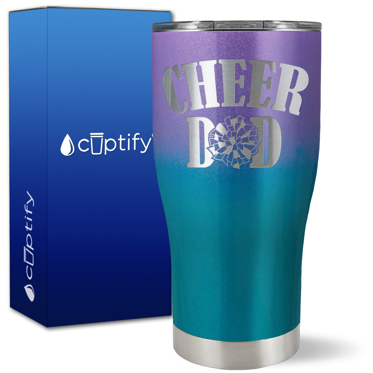 Cheer Dad Pom Pom on 27oz Curve Tumbler