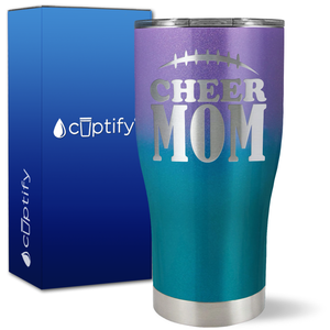 Cheer Mom Football Stitches on 27oz Curve Tumbler