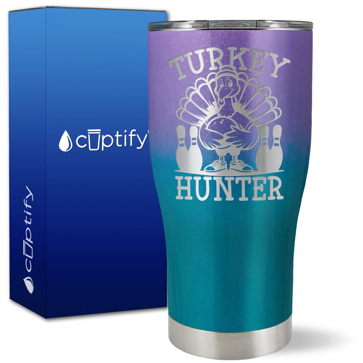 Bowling Turkey Hunter on 27oz Curve Tumbler