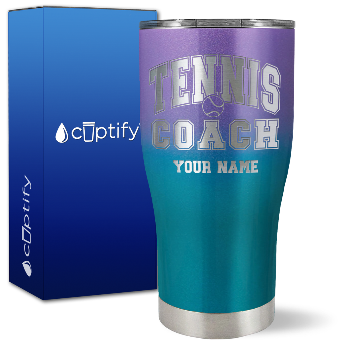 Personalized Tennis Coach on 27oz Curve Tumbler
