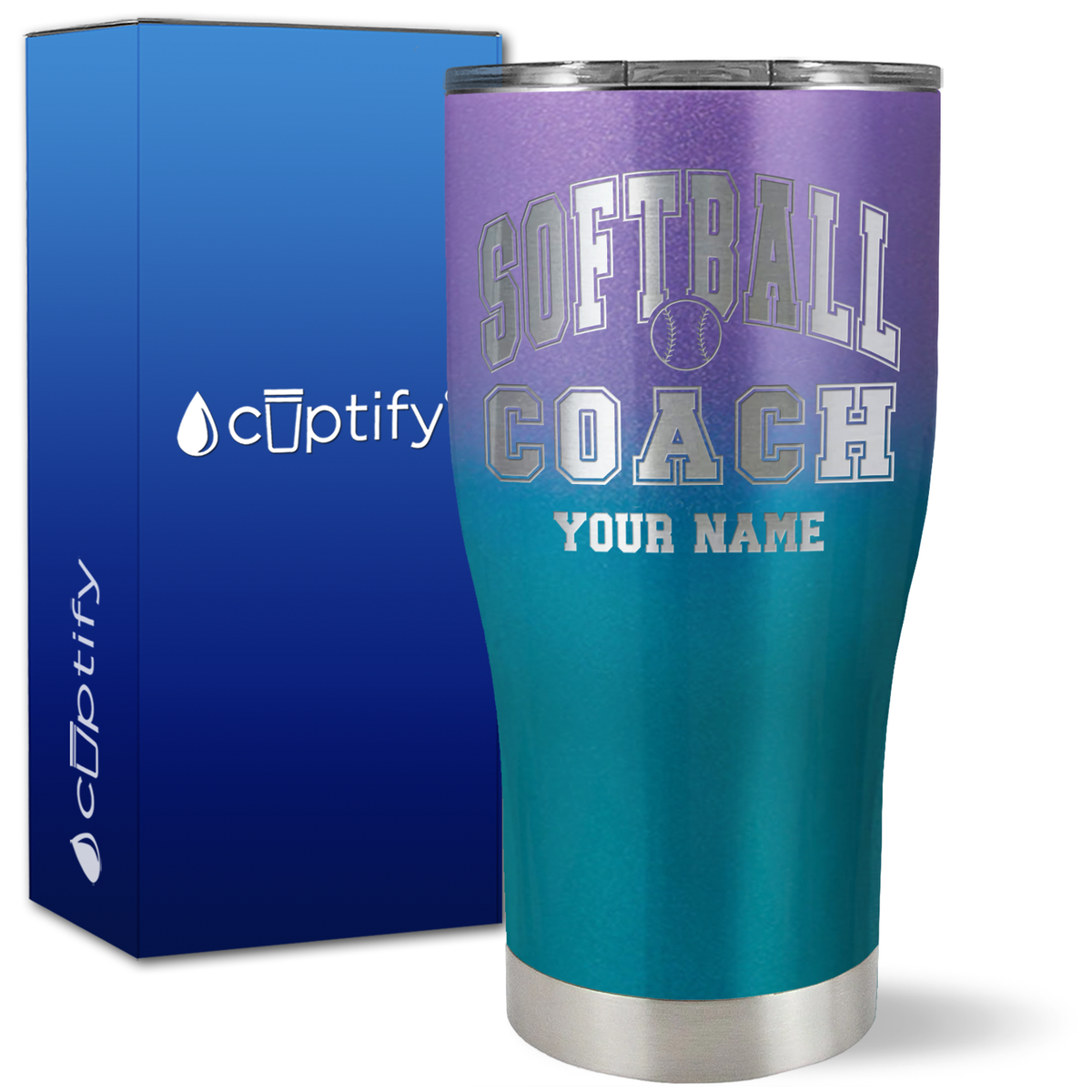 Personalized Softball Coach on 27oz Curve Tumbler