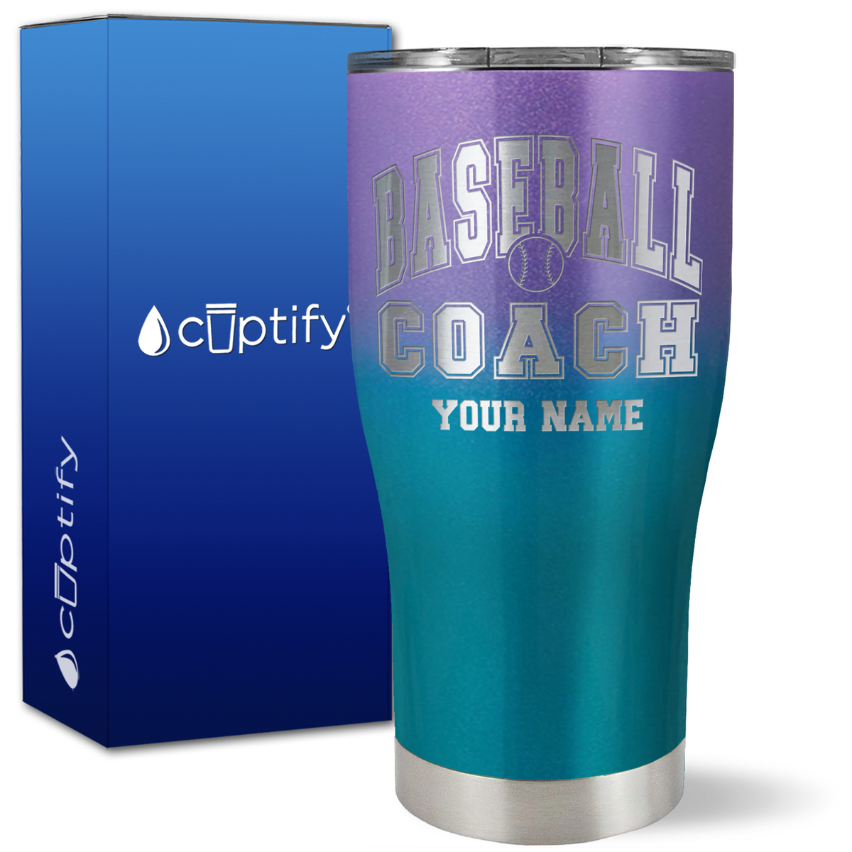 Personalized Baseball Coach on 27oz Curve Tumbler