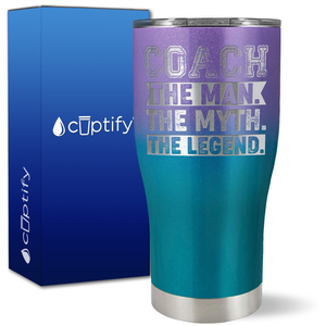 Coach the Man the Myth the Legend on 27oz Curve Tumbler