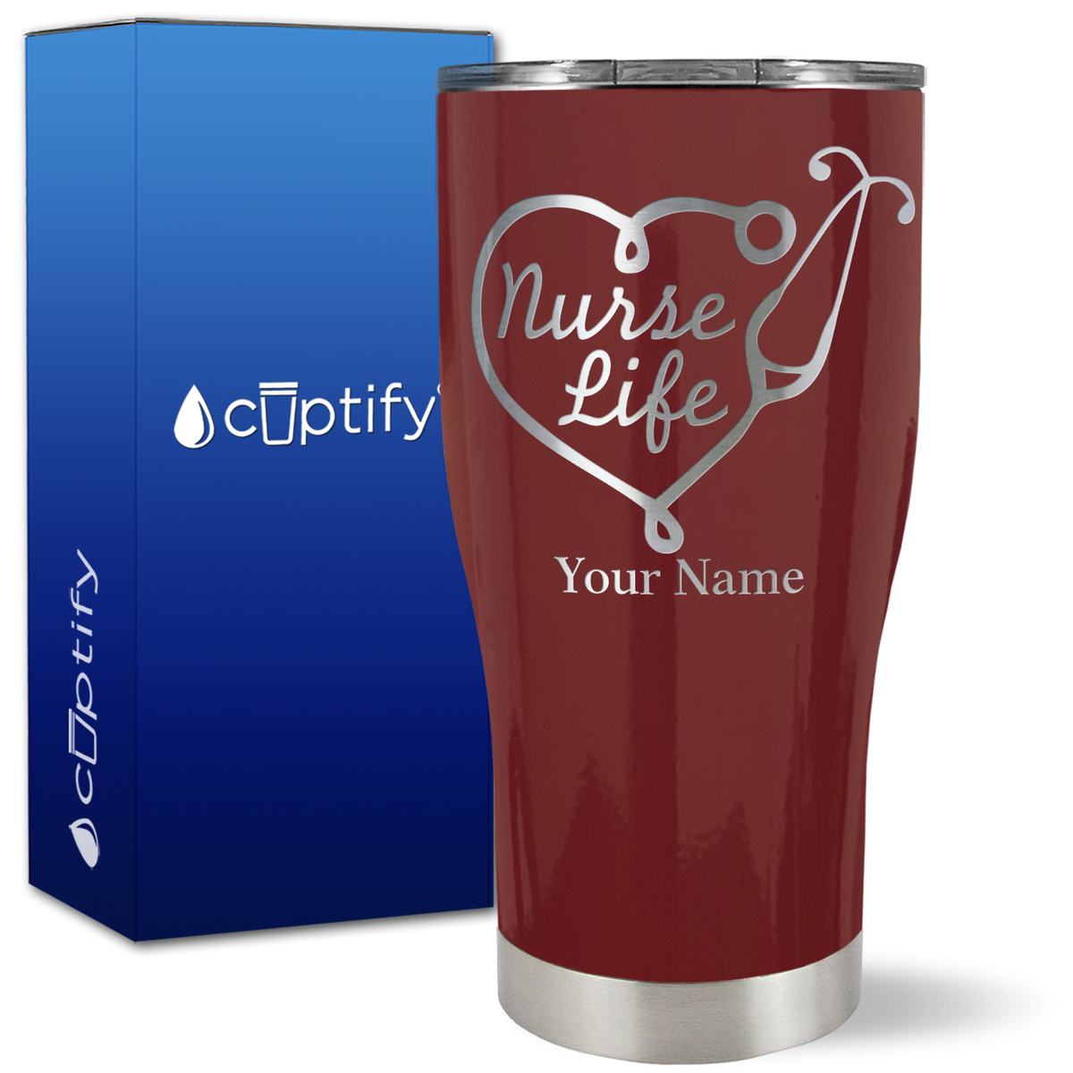 Personalized Nurse Life on 27oz Curve Tumbler