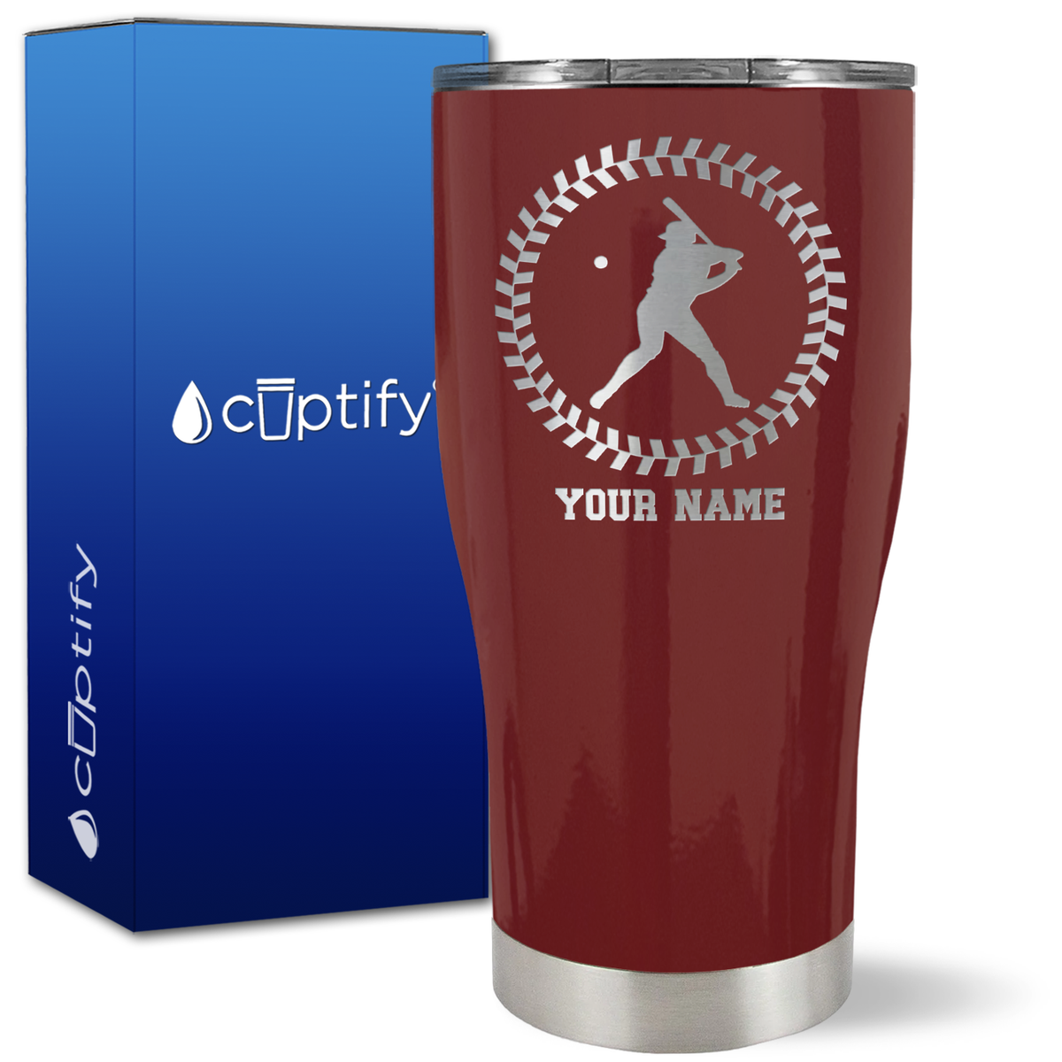 Personalized Baseball Player on 27oz Curve Tumbler