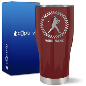 Personalized Baseball Player on 27oz Curve Tumbler