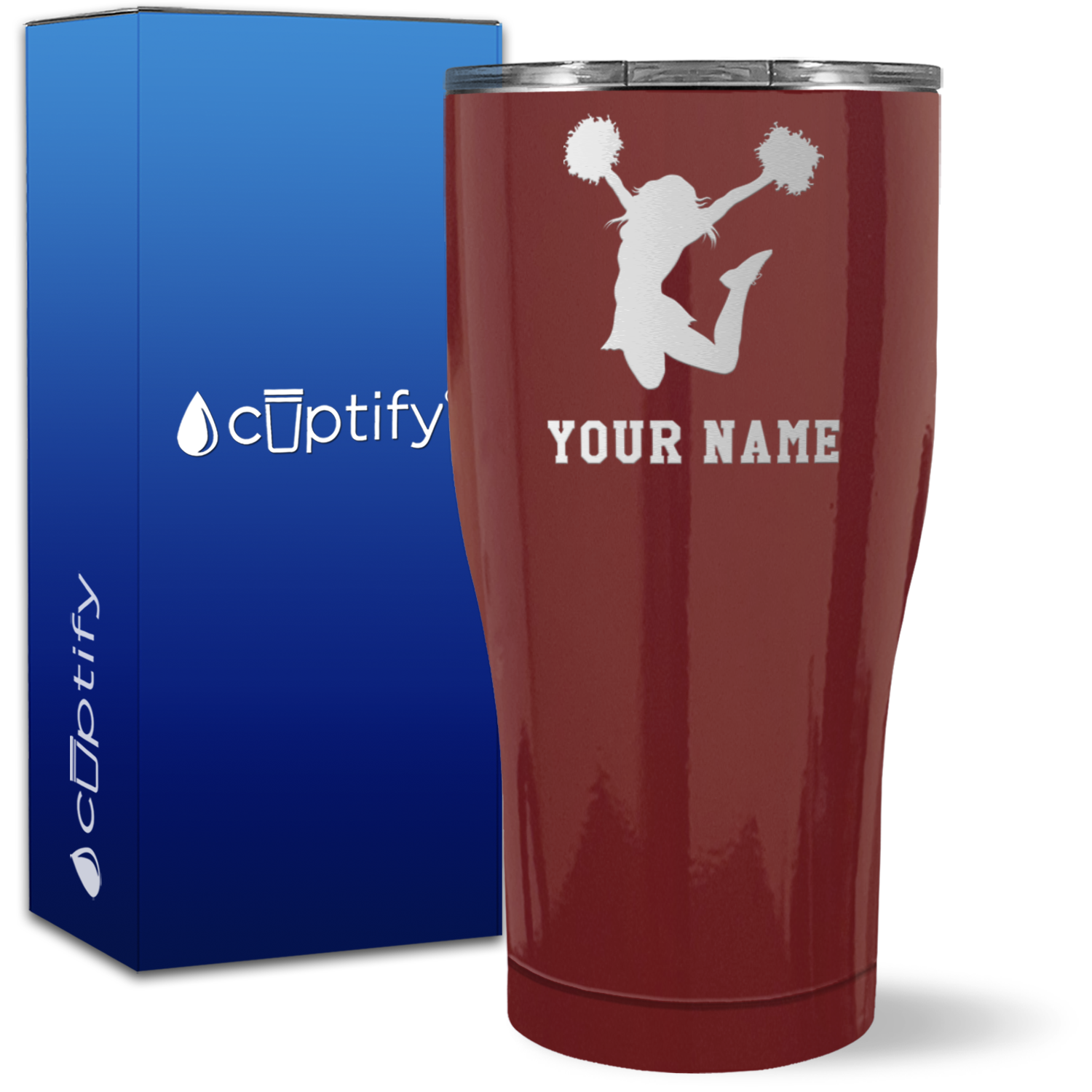 Personalized Cheerleader on 27oz Curve Tumbler