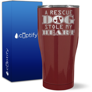 A Rescue Dog Stole My Heart on 27oz Curve Tumbler