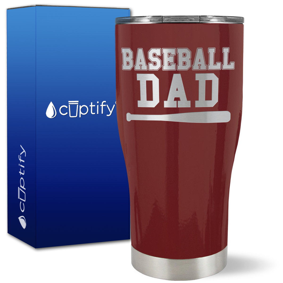 Baseball Dad with Bat on 27oz Curve Tumbler