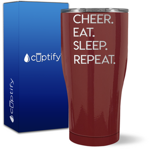 Eat Sleep Cheer Repeat on 27oz Curve Tumbler