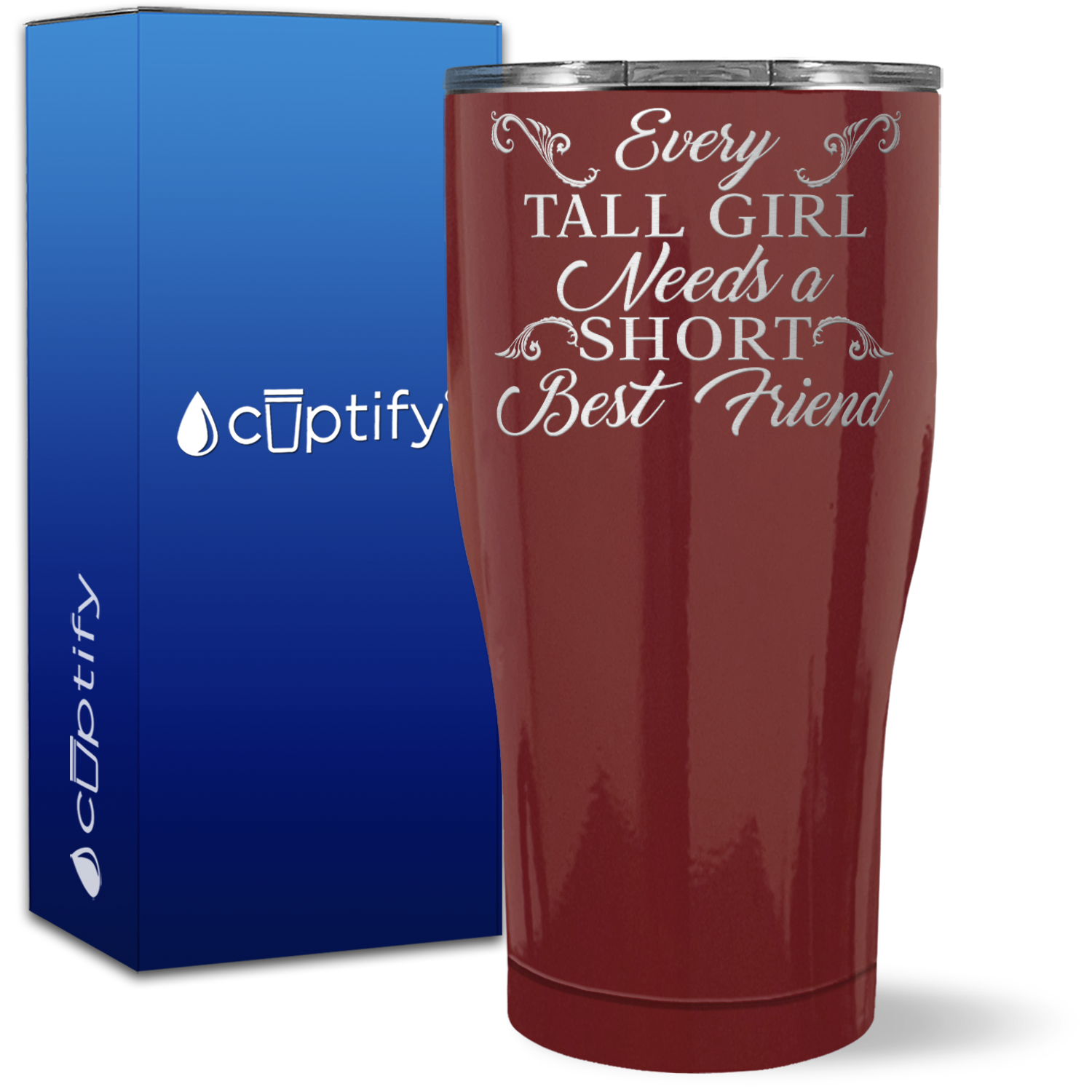 Every Tall Girl Needs a Short Best Friend on 27oz Curve Tumbler