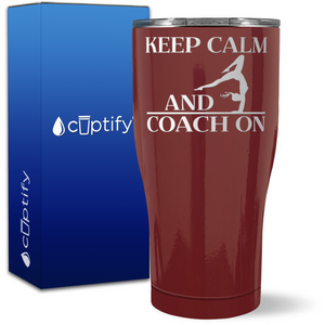 Gymnastics Keep Calm and Coach On on 27oz Curve Tumbler