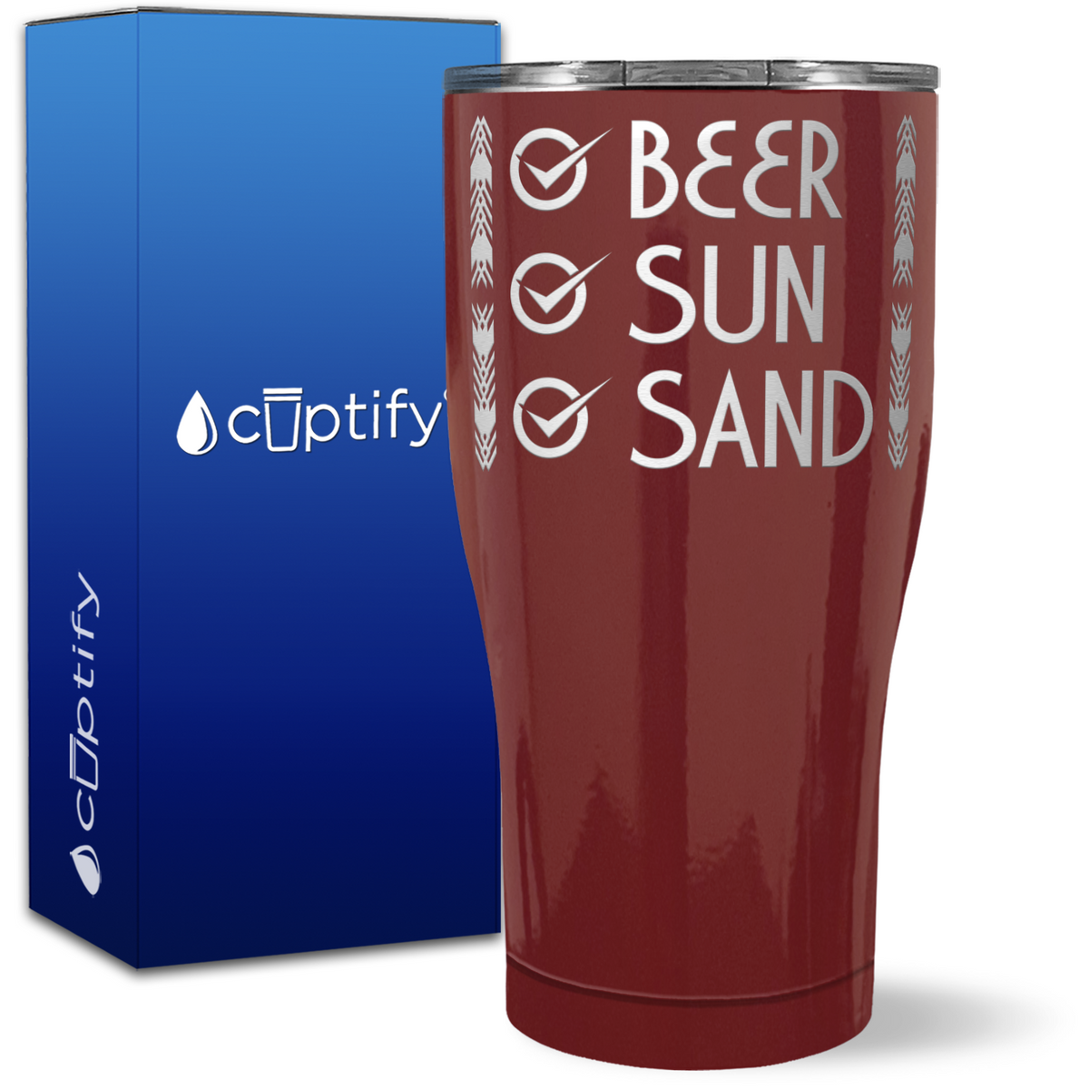 Beer Sun Sand on 27oz Curve Tumbler