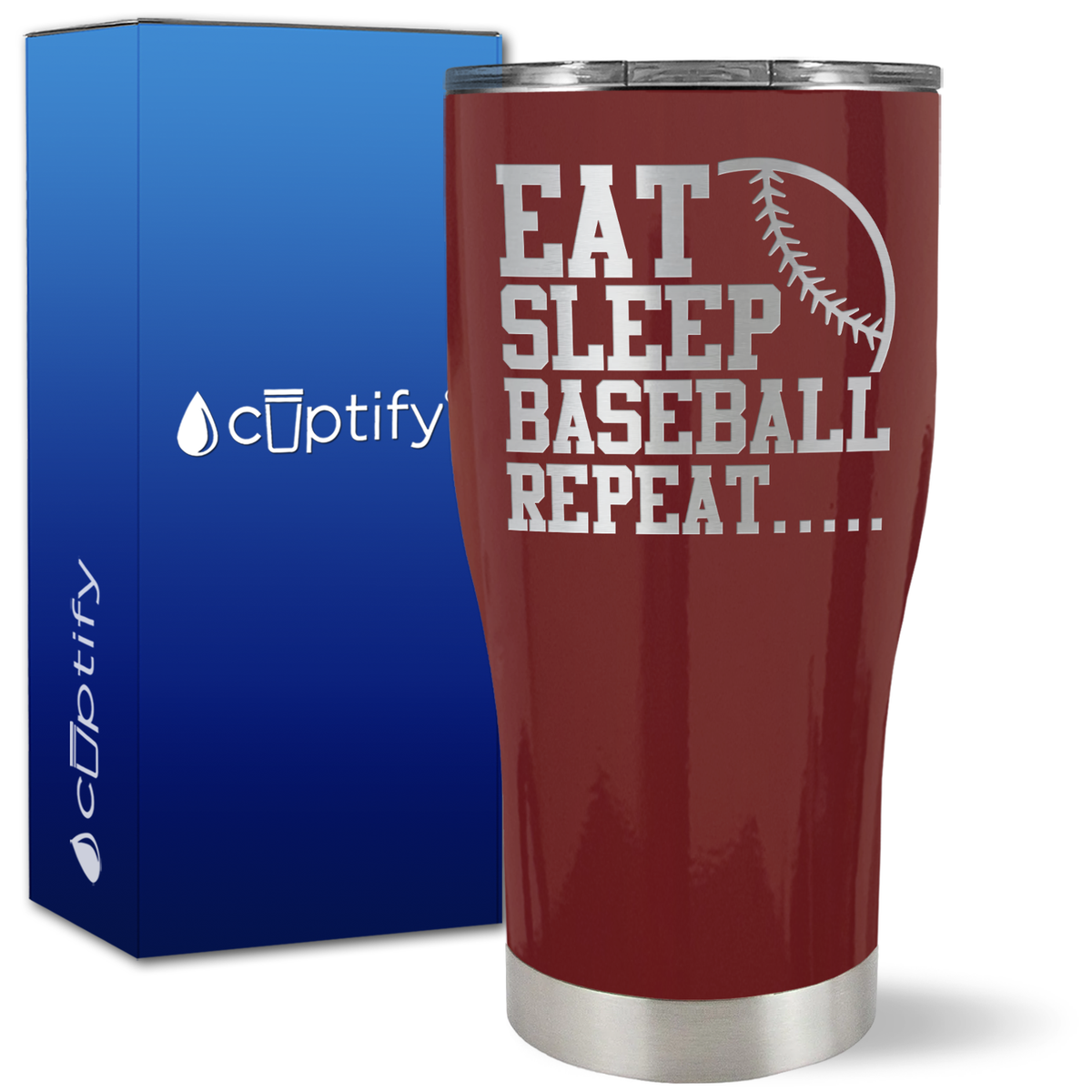 Eat Sleep Baseball Repeat on 27oz Curve Tumbler