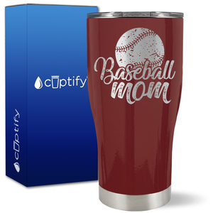 Baseball Mom Distressed on 27oz Curve Tumbler