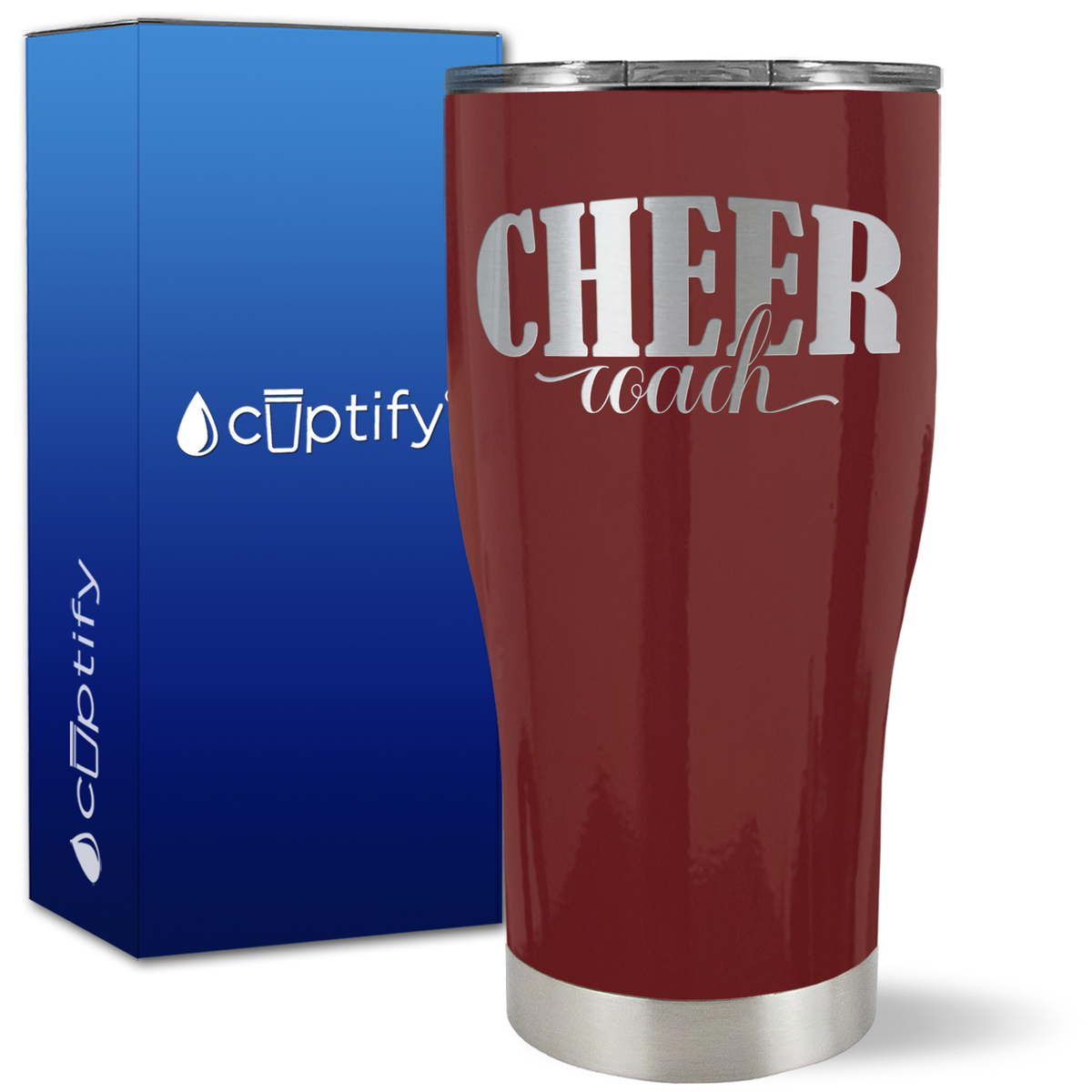 Cheer Coach Script on 27oz Curve Tumbler