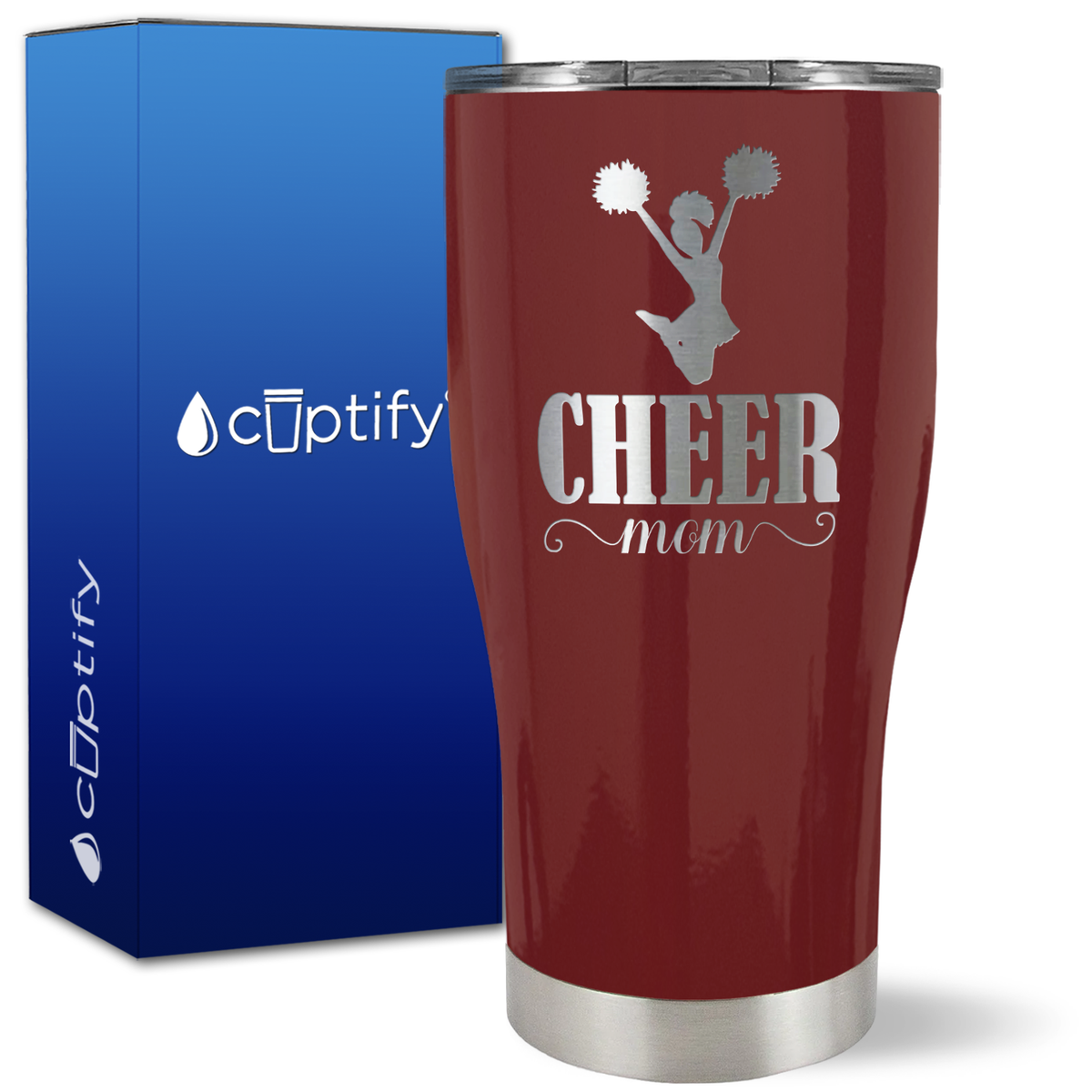 Cheer Mom Silhouette on 27oz Curve Tumbler