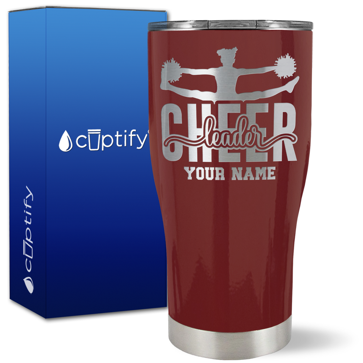 Personalized Cheerleader Silhouette Jump on 27oz Curve Tumbler