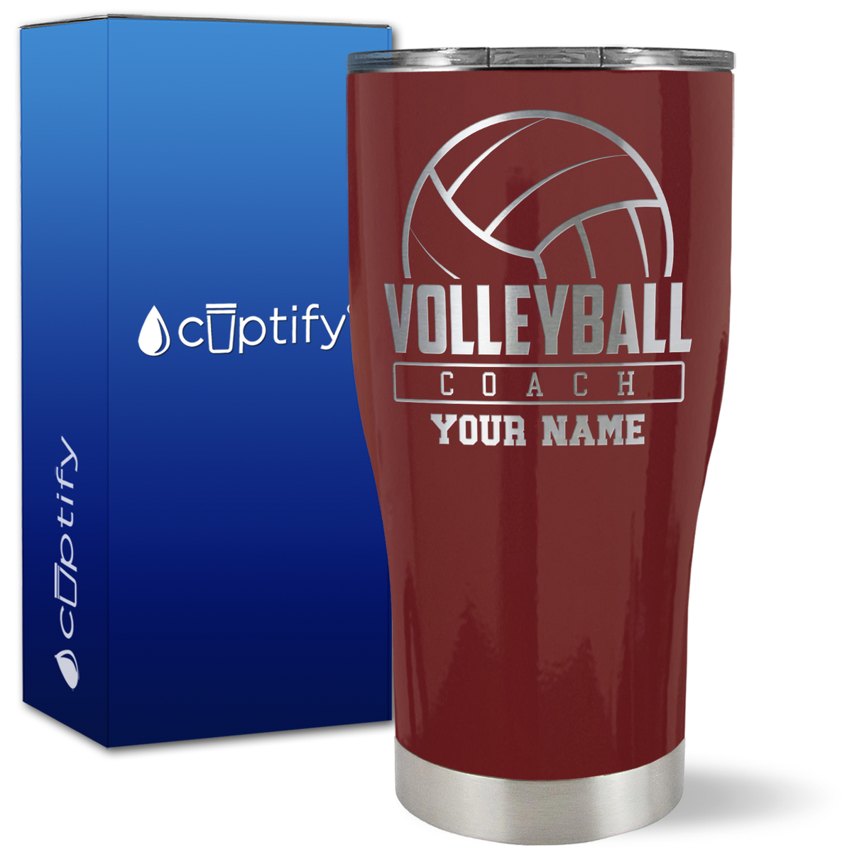 Personalized Volleyball Coach on 27oz Curve Tumbler