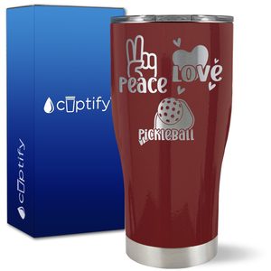 Peace Love Pickleball on 27oz Curve Tumbler