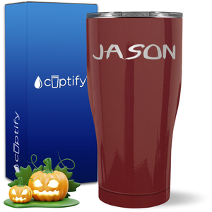 Personalized Scary Halloween Font on 27oz Curve Tumbler
