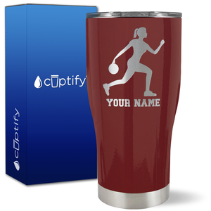 Personalized Woman Bowler on 27oz Curve Tumbler