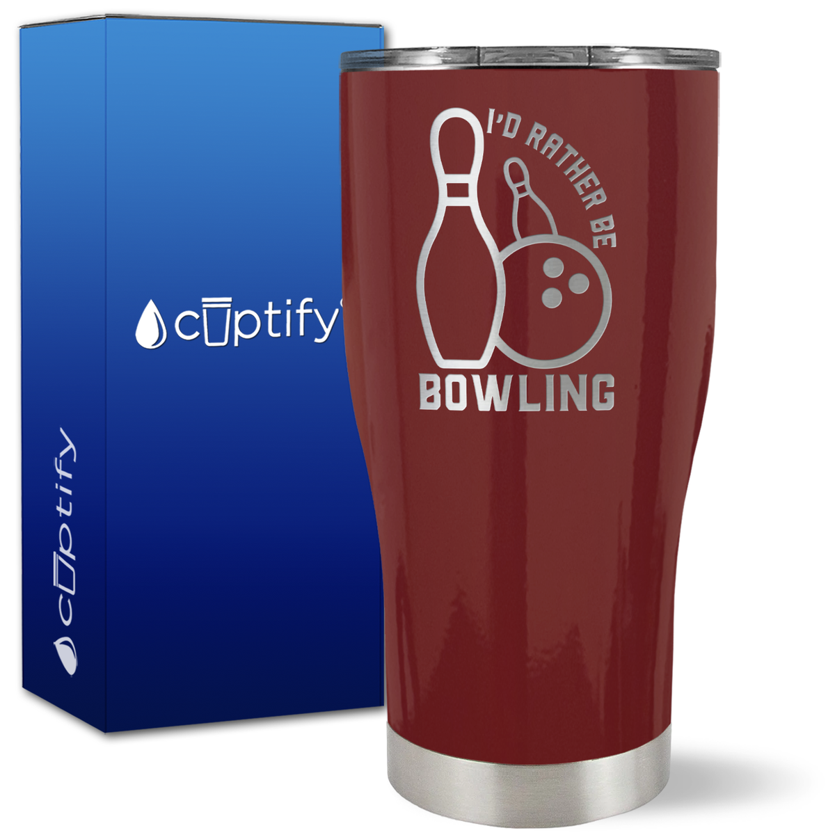 I'd Rather Be Bowling on 27oz Curve Tumbler